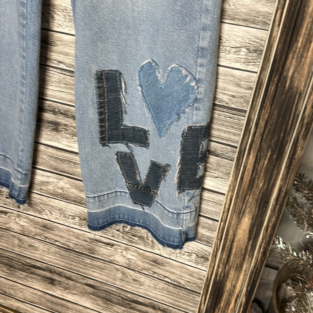 UpCycled Recycled Reworked Repurposed Handmade Wide Leg Denim Jeans Raw 10 - Picture 2 of 4